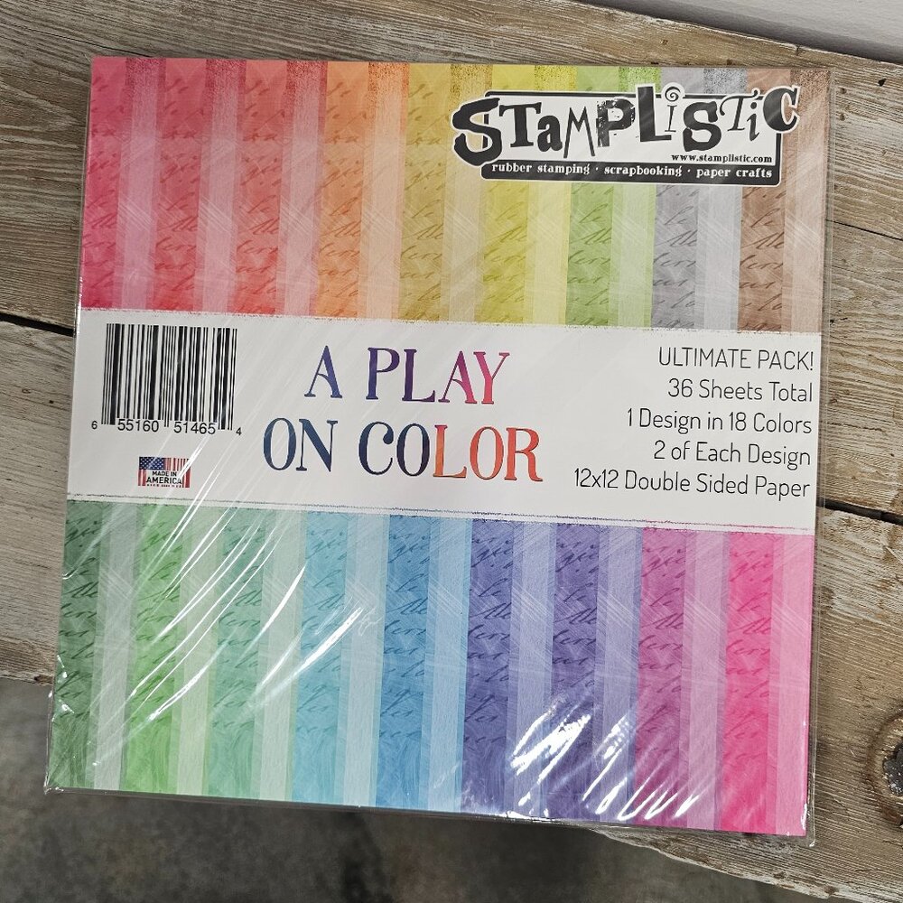A Play on Color Scrapbook Paper Pack – 36 Sheets, 12x12, Double-Sided –Brand New